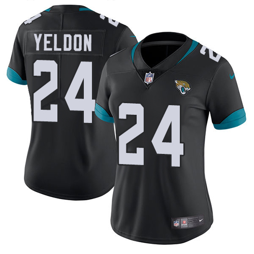 Nike Jaguars #24 T.J. Yeldon Black Alternate Women's Stitched NFL Vapor Untouchable Limited Jersey - Click Image to Close
